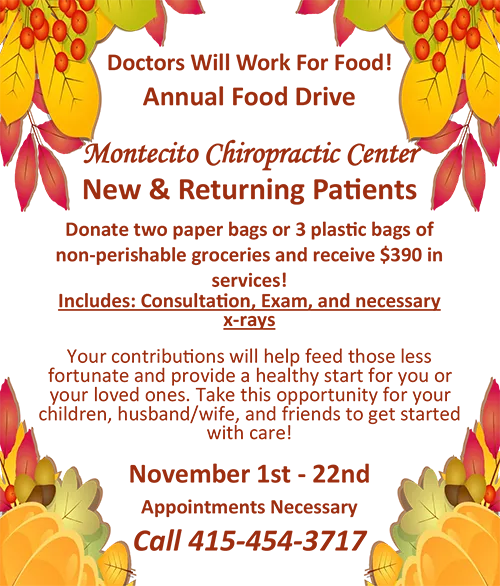Chiropractic San Rafael CA Food Drive Pop Up